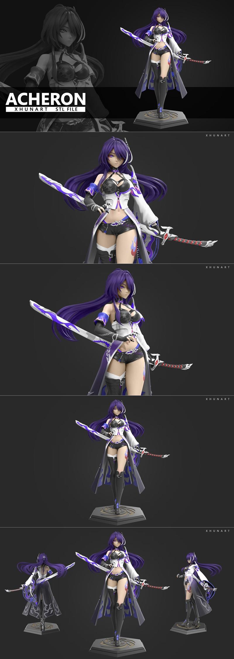 Xhunart 旗下3D打印模型：Acheron角色立体模型|Xhunart – Acheron – 3D Print Model STL