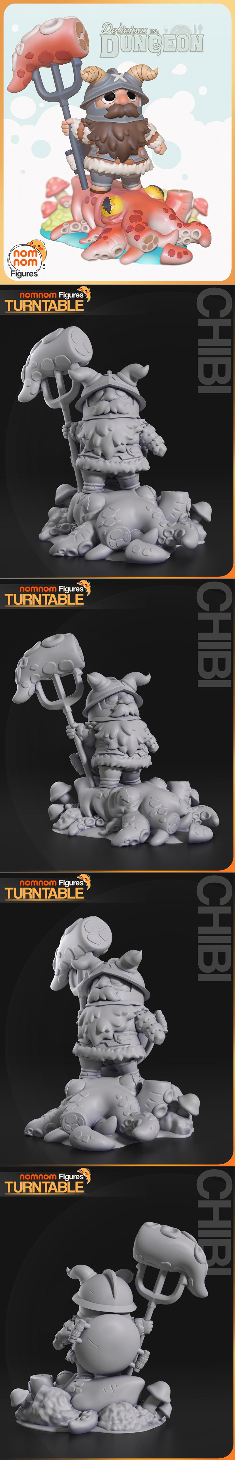 Nomnom Figures 3D打印模型： dungeon meshi 战斗小勇士系列|Nomnom Figures – Chibi Senshi – Dungeon Meshi – 3D Print Model STL