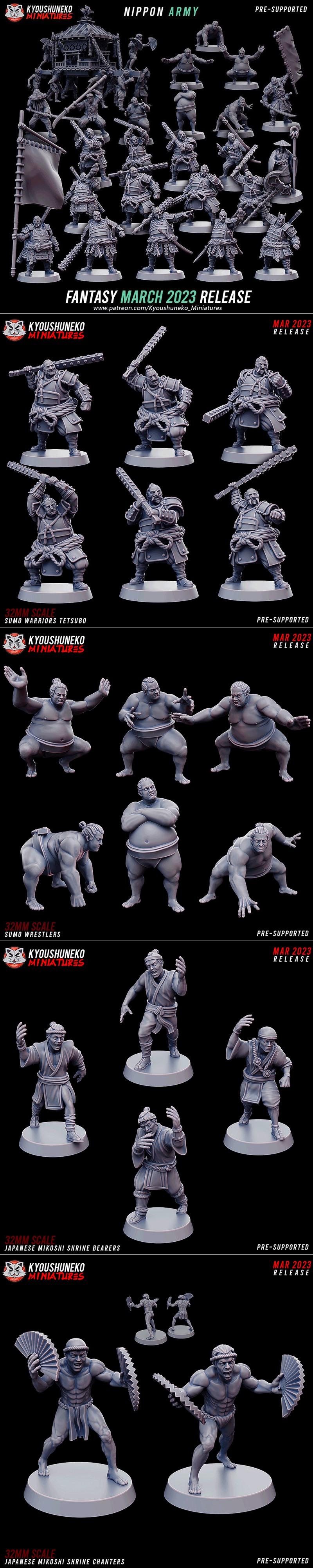 日本陆军三月2023款3D打印迷你模型|Kyoushuneko Miniatures – Nippon Army March 2023 – 3D Print Model STL