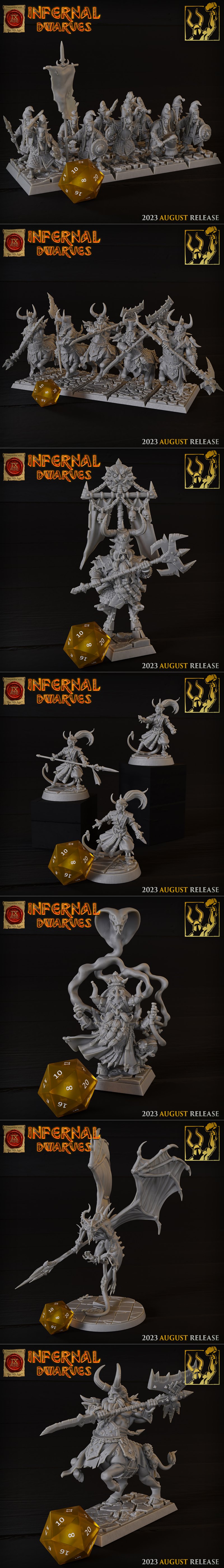 钛 Forge迷你模型 - 炼狱矮人 3D打印模型|Titan Forge Miniatures – Infernal Dwarves – 3D Print Model STL