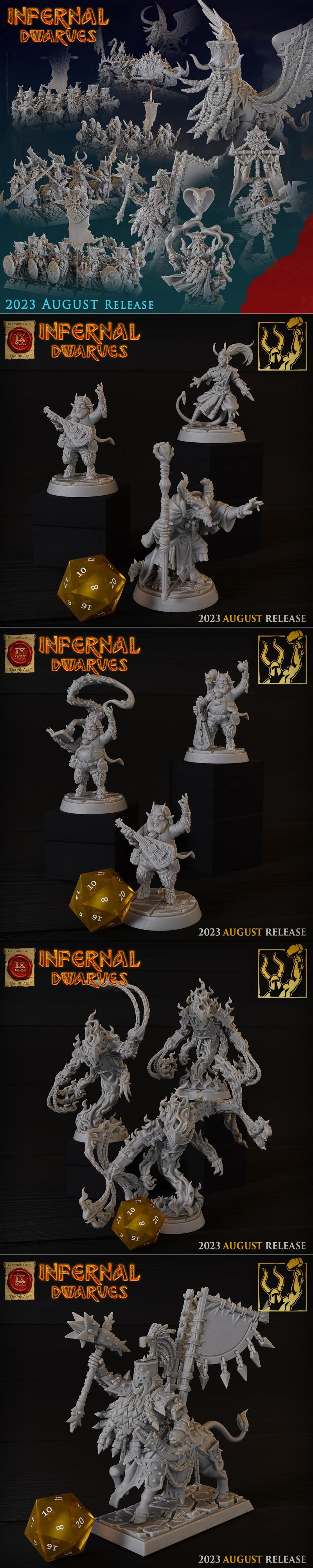 钛 Forge迷你模型 - 炼狱矮人 3D打印模型|Titan Forge Miniatures – Infernal Dwarves – 3D Print Model STL