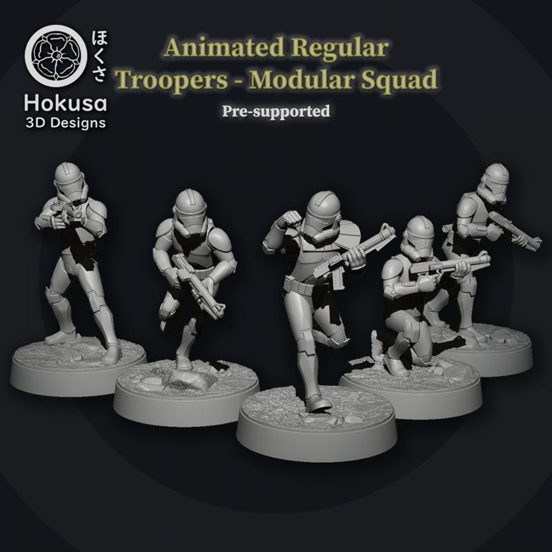 501军团-克隆人-3D打印模型|Clone Troopers – 501st – Animated Version – Modular – HU144 – 3D Print Model STL