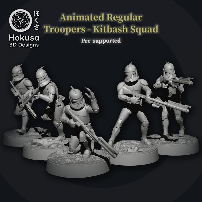 501军团 3D打印模型|Clone Troopers – 501st – Animated Version – Kitbash – HU143 – 3D Print Model STL