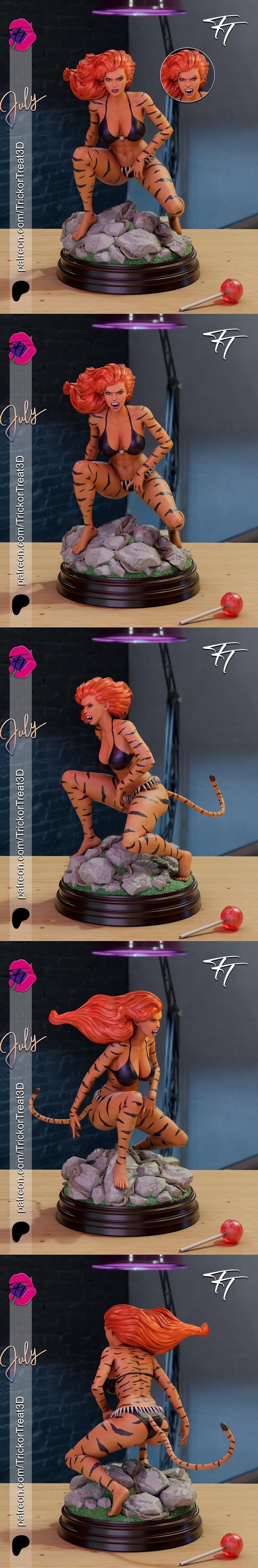 万圣节奇袭 – 蒂格拉 – 3D打印模型|Trick or Treat – Tigra – 3D Print Model STL