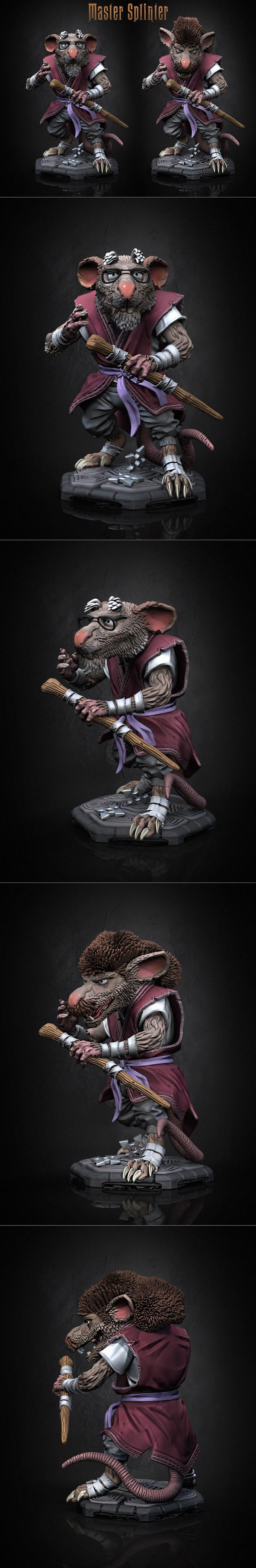 Master Splinter - 邮差忍者 - 3D打印模型|Master Splinter – TMNT Mutant Mayhem – 3D Print Model STL