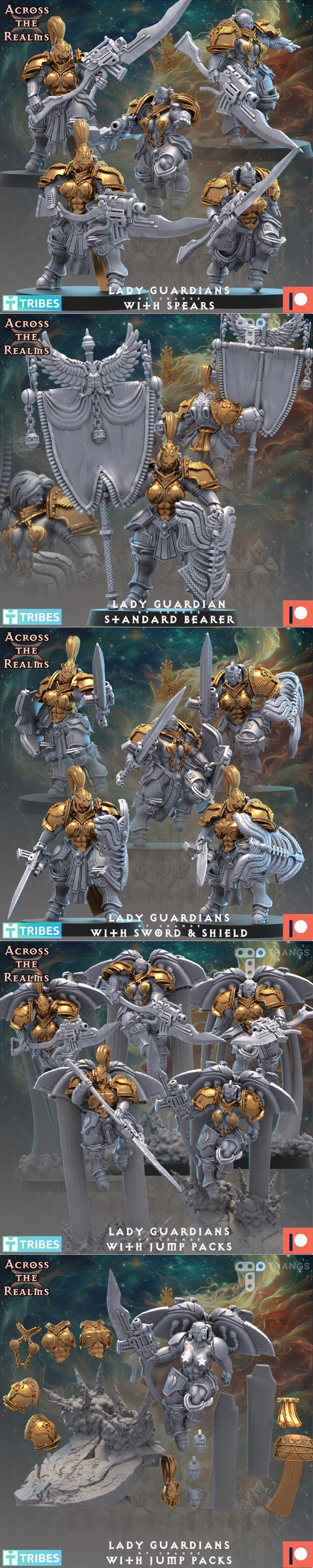 跨域守护者——3D打印模型|Across the Realms – Lady Guardians – 3D Print Model STL