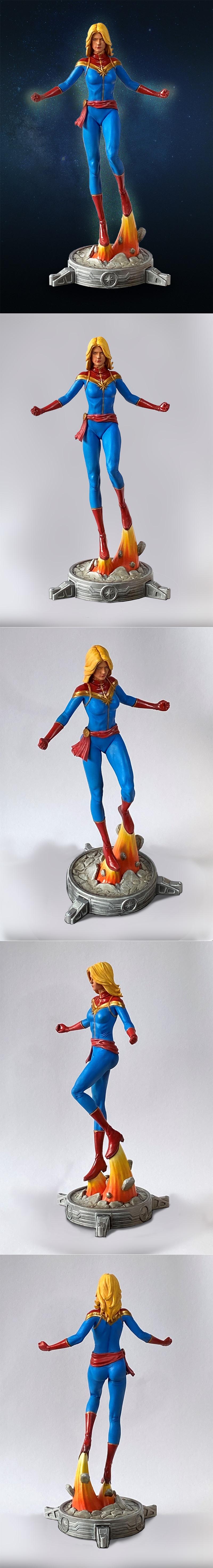 漫威6英寸高精度3D打印模型雕像|Captain Marvel 6th Scale Figurine – Statue – 3D Print Model STL