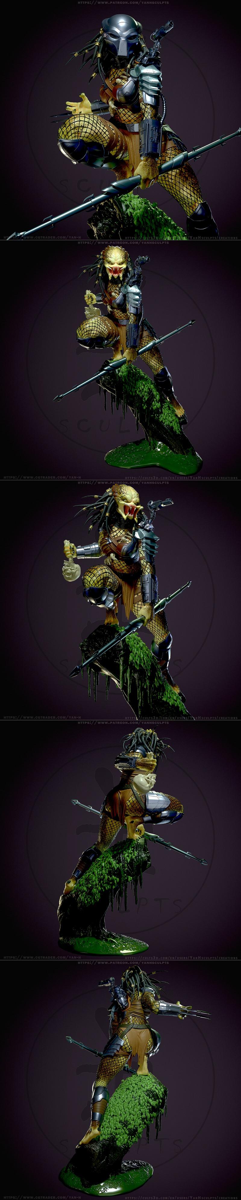 Yan-H女猎手3D打印模型|Yan-H – Female Predator – 3D Print Model STL