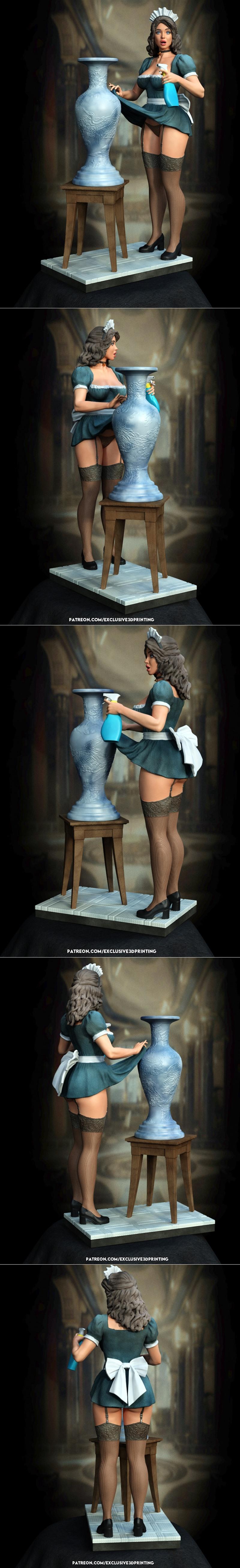 独家呈现 - 3D打印模型 - 侍女|Exclusive – Maid – 3D Print Model STL