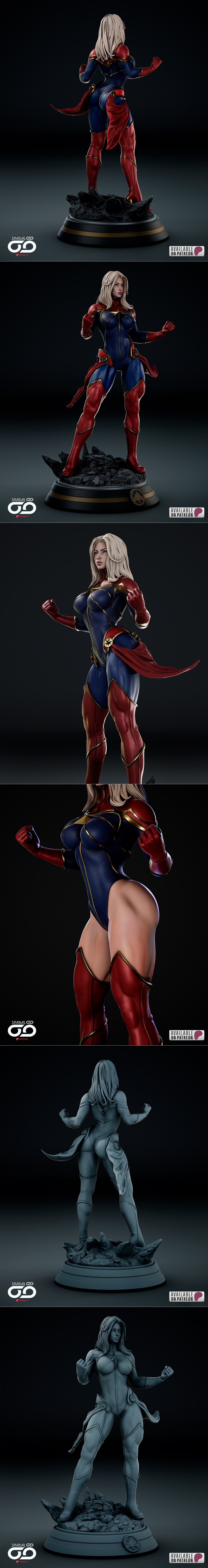 Shadaloo Studios - 蜘蛛侠 - 3D打印模型|Shadaloo Studios – Captain Marvel – 3D Print Model STL