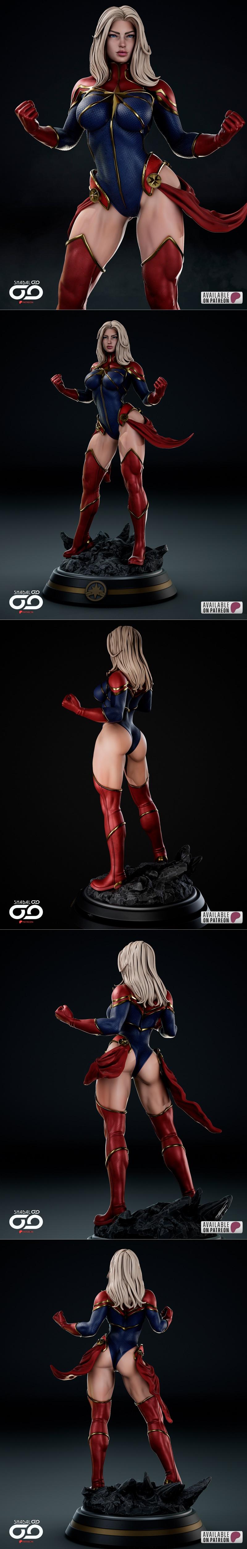 Shadaloo Studios - 蜘蛛侠 - 3D打印模型|Shadaloo Studios – Captain Marvel – 3D Print Model STL