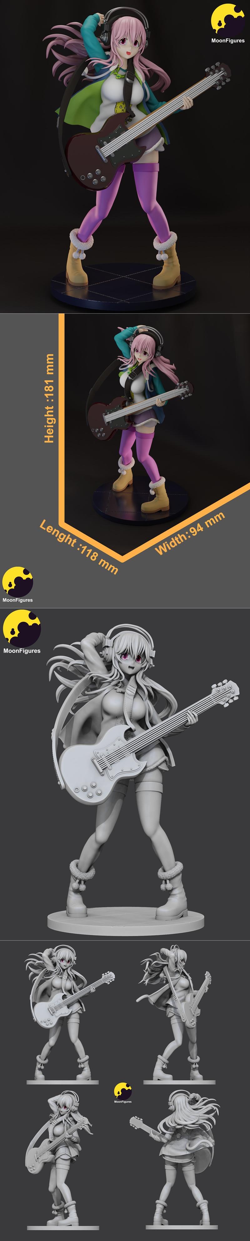 超级索尼科 3D打印模型|MoonFigures – Super Sonico – 3D Print Model STL