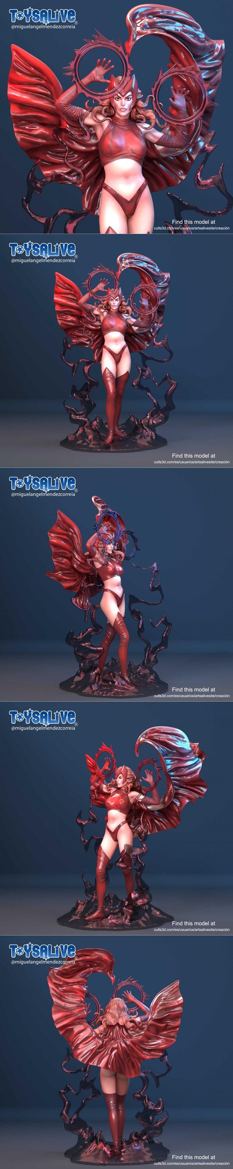 Scarlet Witch 3D打印模型|Artsalivesite – Scarlet Witch – 3D Print Model STL