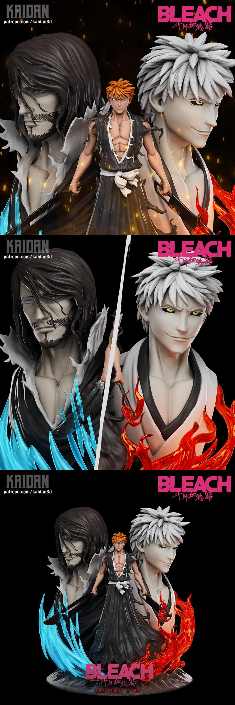 Kaidan 伊织与斩月 白色伊织 3D打印模型|Kaidan – Ichigo, Zangetsu, White Ichigo Diorama – 3D Print Model STL