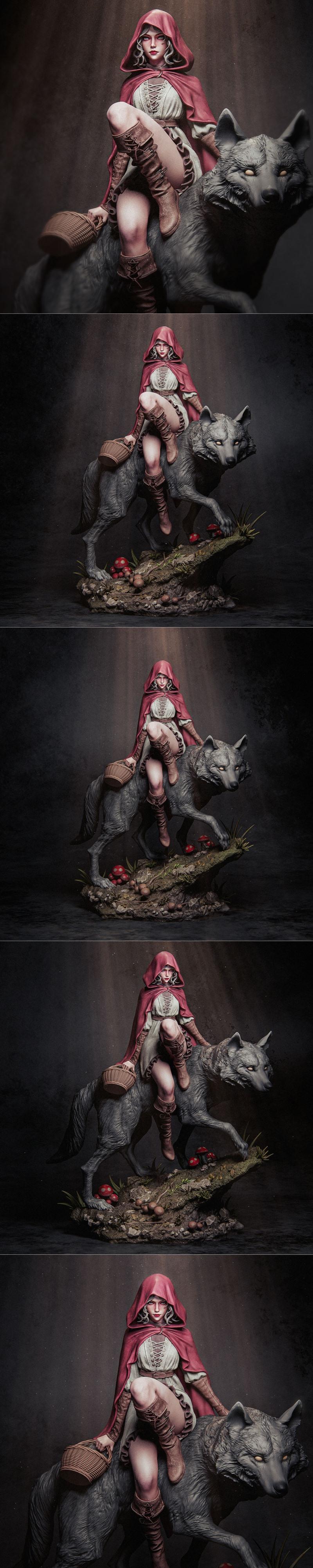 Ca 3d Studios – 小红帽 – 3D打印模型|Ca 3d Studios – Red Riding Hood – 3D Print Model STL