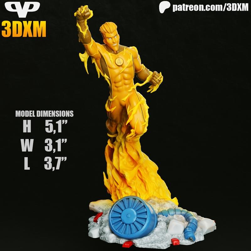3DXM - 火人 - 3D打印模型|3DXM – Human Torch – 3D Print Model STL