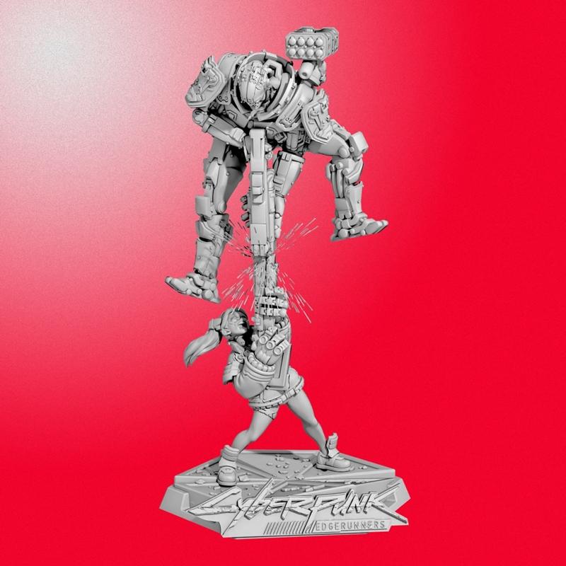 赛博朋克：边缘狂奔 Adam 斯玛瑟 vs 贝卡 3D打印模型|Cyberpunk Edgerunners Adam Smasher v Becca – 3D Print Model STL