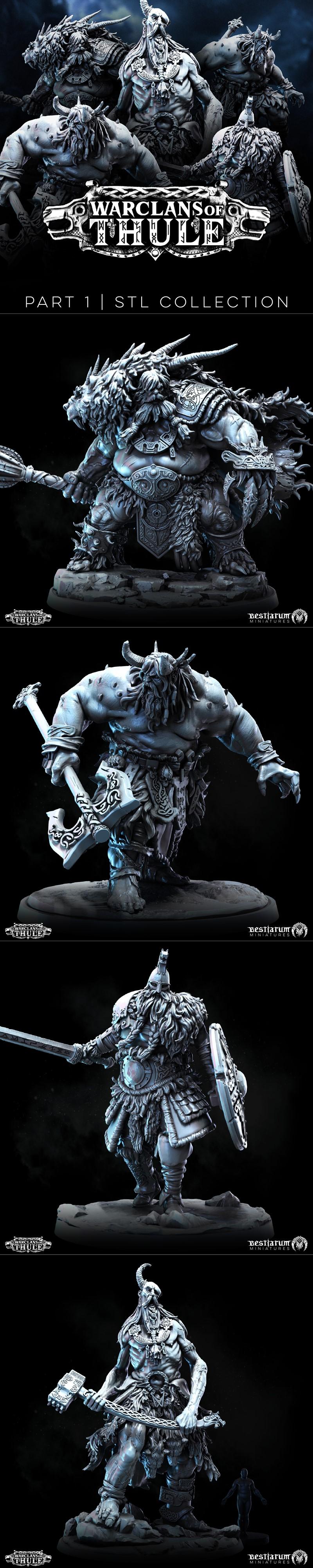 北欧战团3D打印模型套装|Bestiarum Miniatures – Warclans of Thule Part 1 June 2024 – 3D Print Model STL