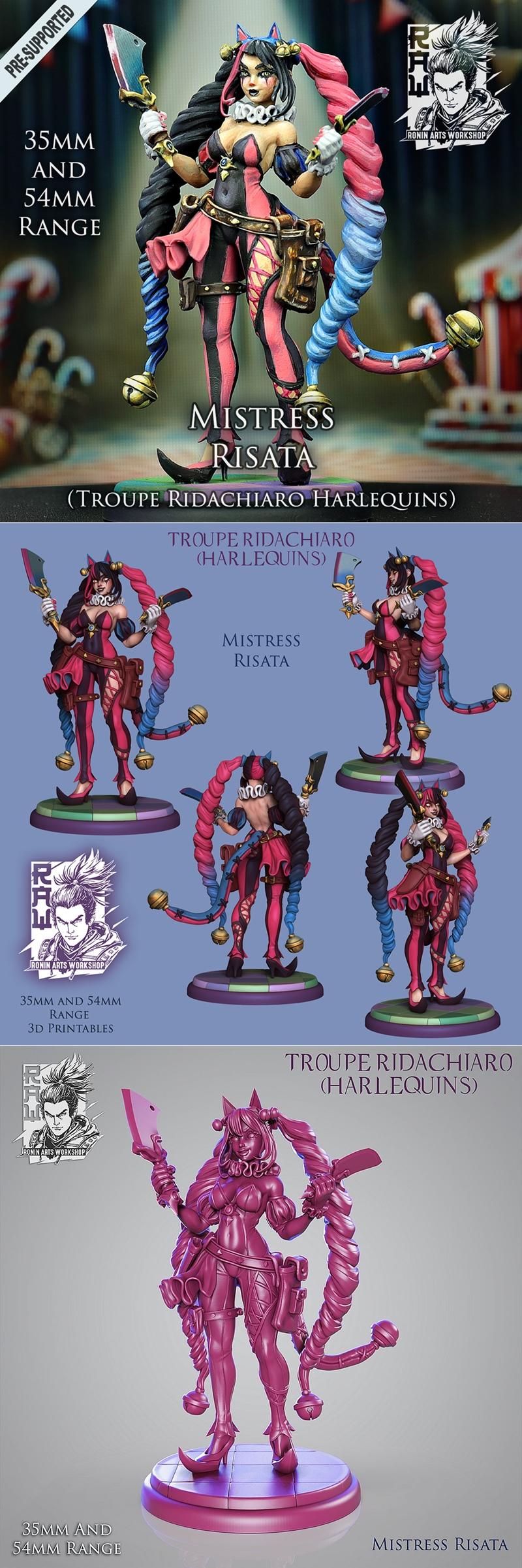 Ronin Arts Workshop - 神秘女士瑞萨塔 3D打印模型|Ronin Arts Workshop – Mistress Risata – 3D Print Model STL