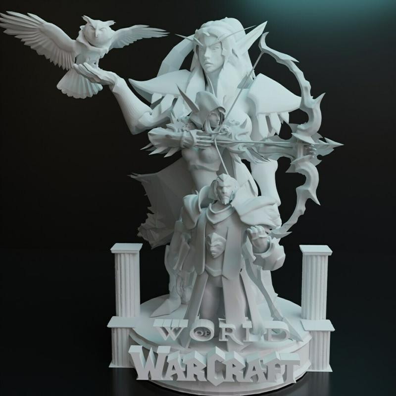 魔兽世界 - 3件套基础模型 - 3D打印雕塑|World Of Warcraft – 3 Piece base – 3D Print Model STL