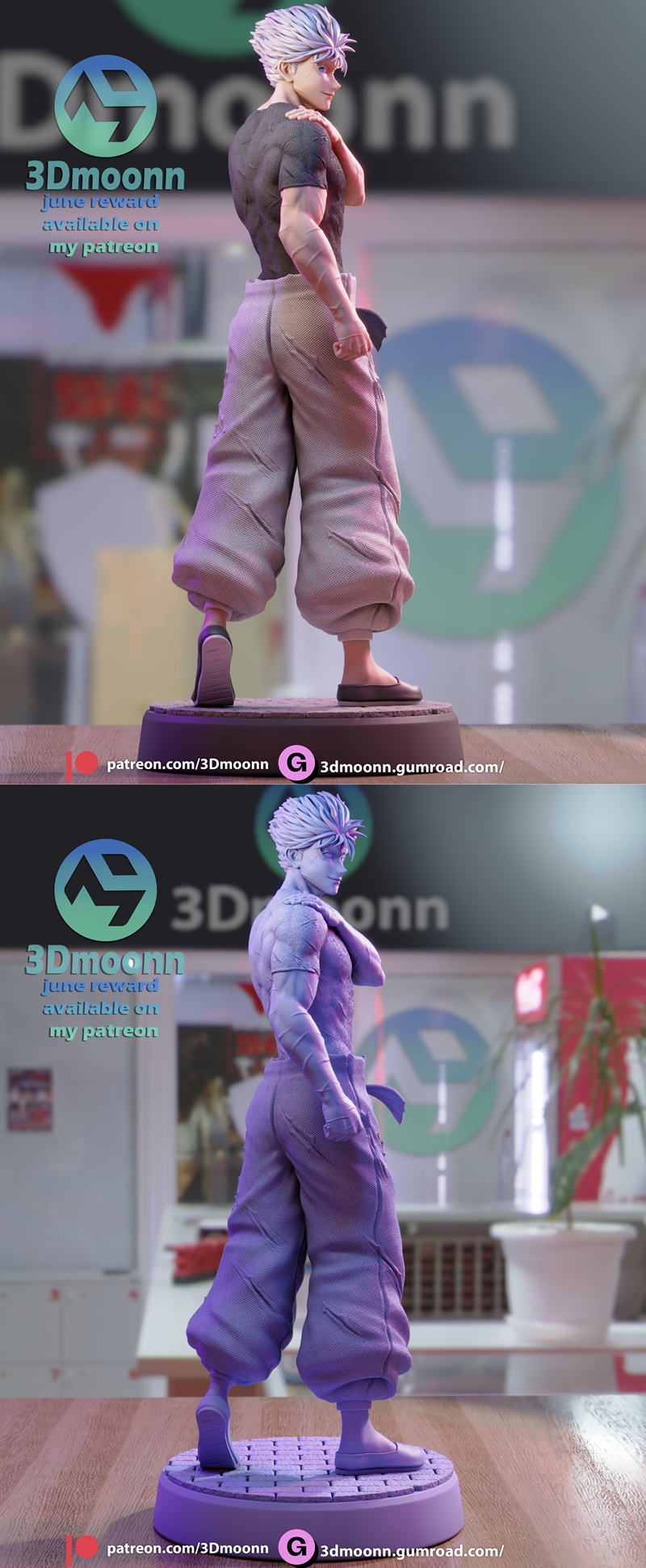 3D打印模型：Gojo 3D打印人形模型|3Dmoonn – Gojo – 3D Print Model STL