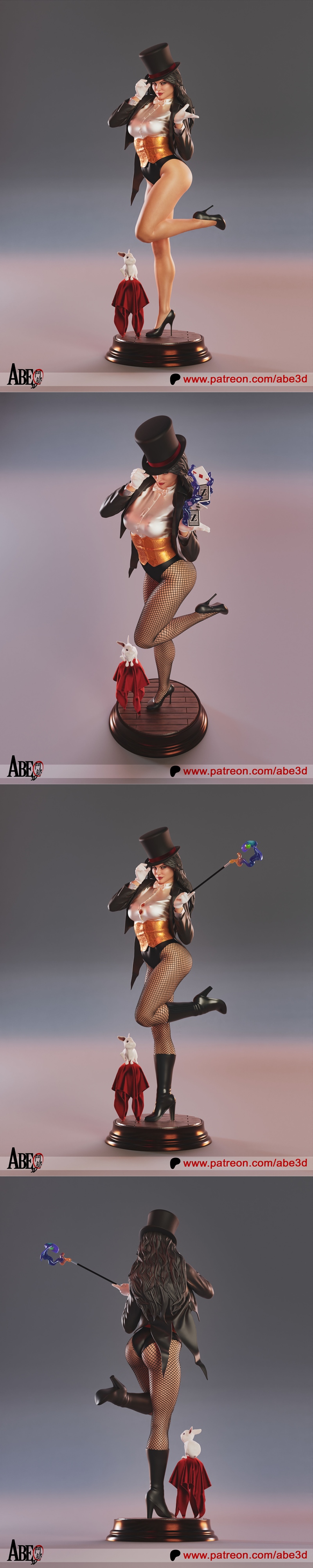 Abe3D - Zatanna - 泽塔纳3D打印模型|Abe3D – Zatanna – 3D Print Model STL