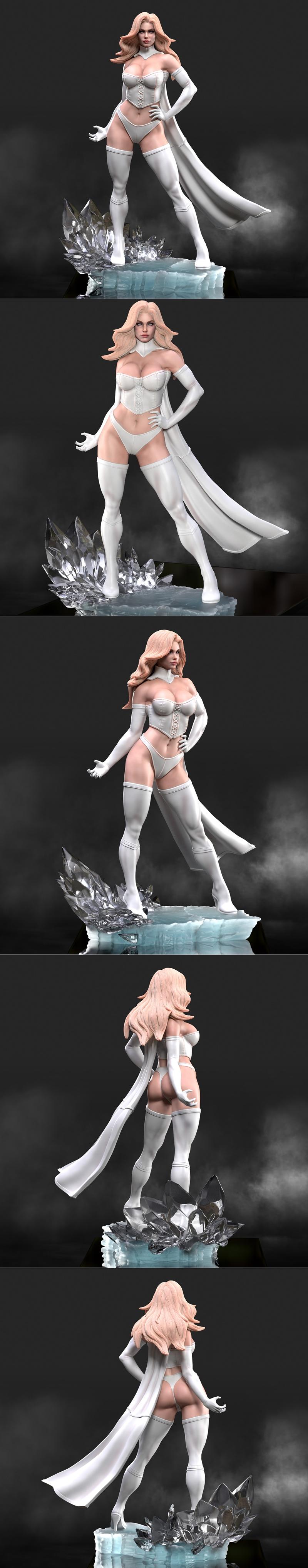 Abe3D - 伊芙琳·弗罗斯特 - 3D打印模型|Abe3D – Emma Frost – 3D Print Model STL