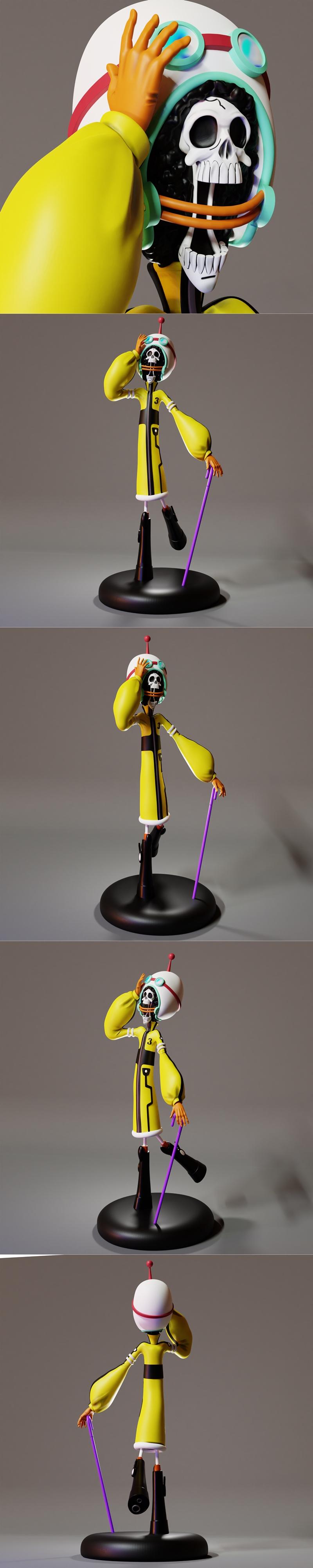 Brook - 动漫游戏角色3D打印模型|Brook – 3D Print Model STL