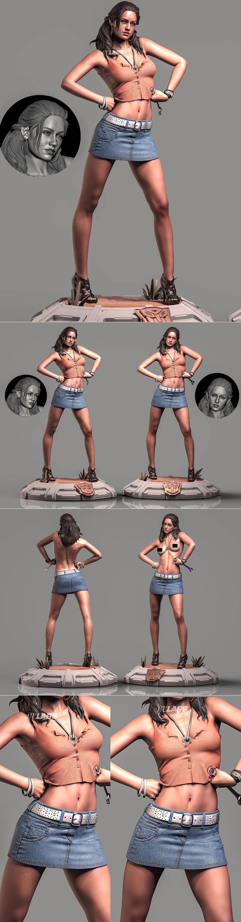 VX-Labs - 变形金刚 - 芮妮·福克斯 3D打印模型|VX-Labs – Megan Fox – Transformers – 3D Print Model STL