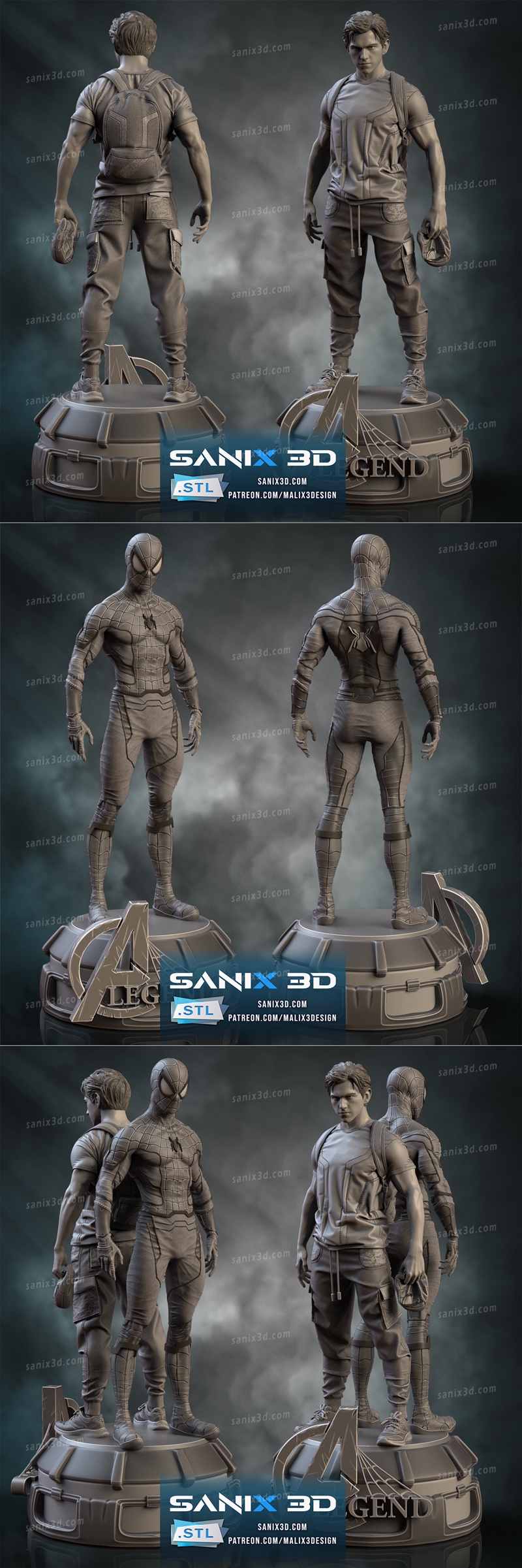 Sanix - 蜘蛛少年 - 双重人生 3D打印模型|Sanix – LEGEND – Spider-Boy – A Double Life – 3D Print Model STL