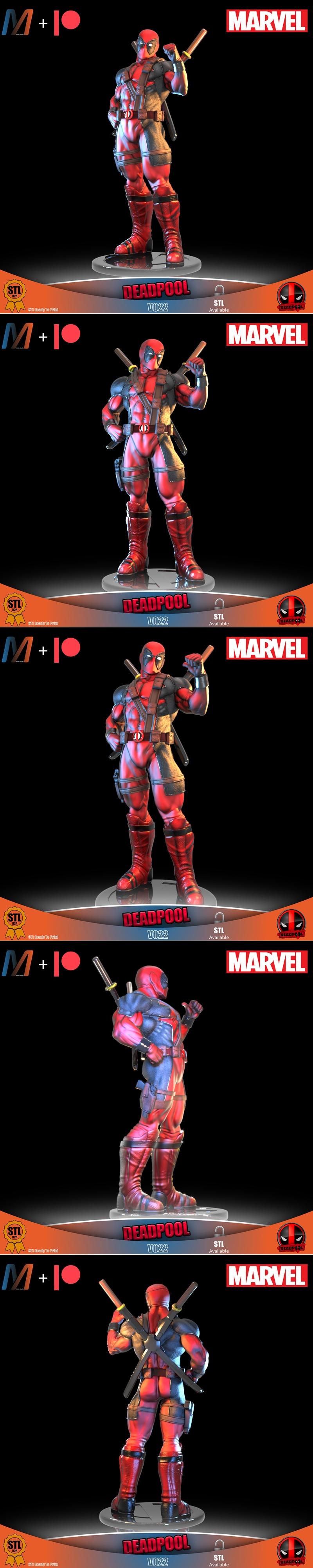V022 – 3D打印模型 – 复仇者联盟 复仇者联盟之死侍|V022 – Deadpool – 3D Print Model STL