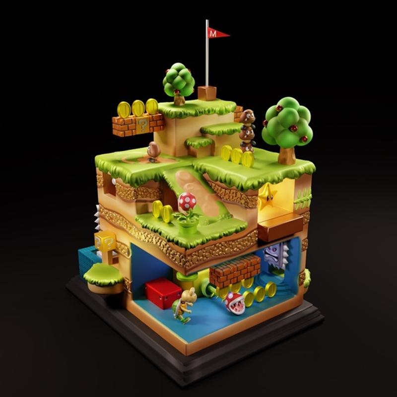 口袋世界马里奥 3D打印模型|Pocket World Mario 1 – 3D Print Model STL