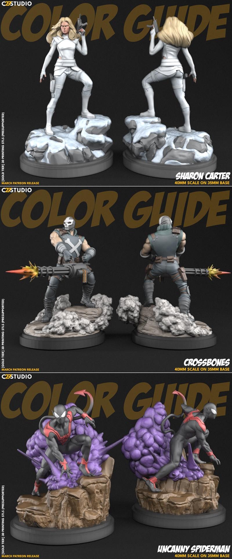 C27 – 交叉骨与奇异蜘蛛侠 3D打印模型|C27 – Sharoncarter and Crossbones and Uncanny Spiderman – 3D Print Model STL