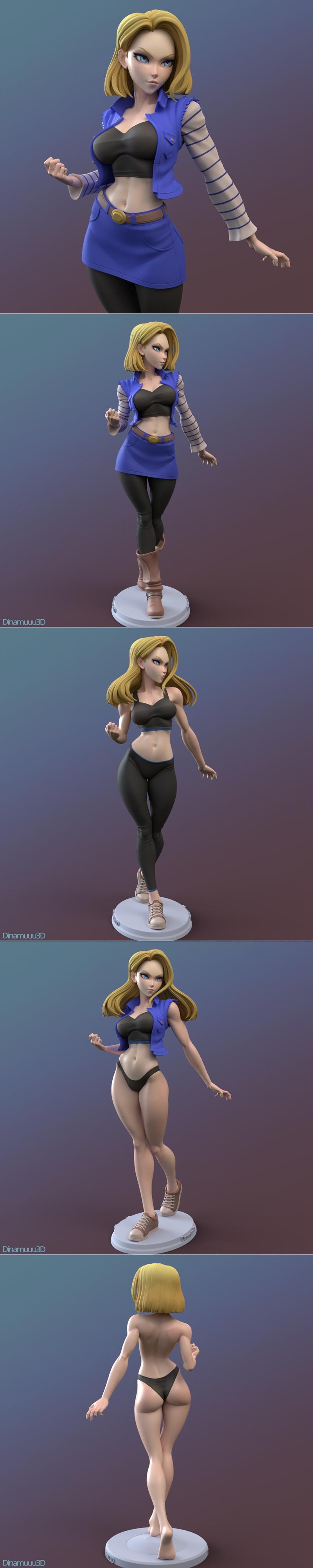 DiNamuuu3D - 《龙珠》Android 18 3D打印模型|DiNamuuu3D – Android 18 – 3D Print Model STL