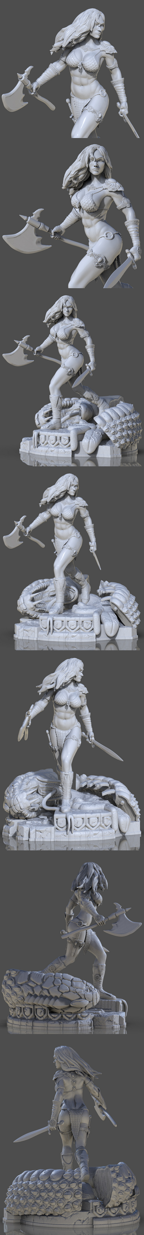 红 Sonja 3D打印模型|Red Sonja – 3D Print Model