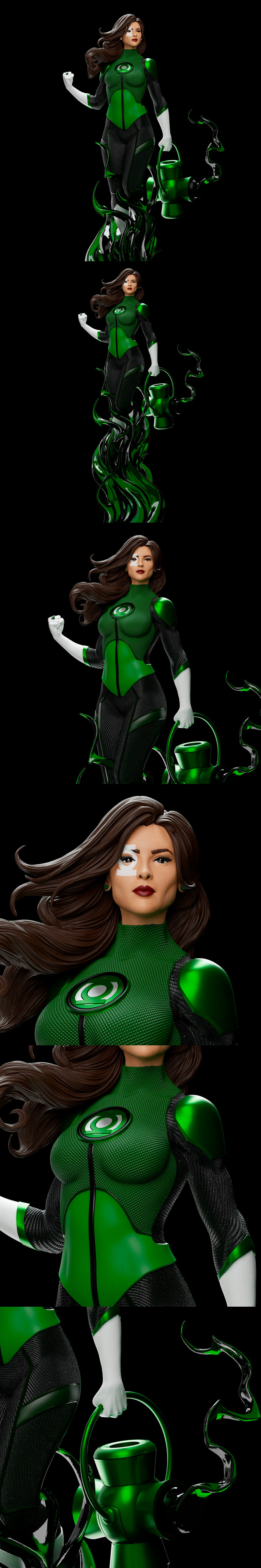 绿灯侠 - 詹妮弗·克鲁兹 - 3D打印模型|Green Lantern – Jessica Cruz – 3D Print Model