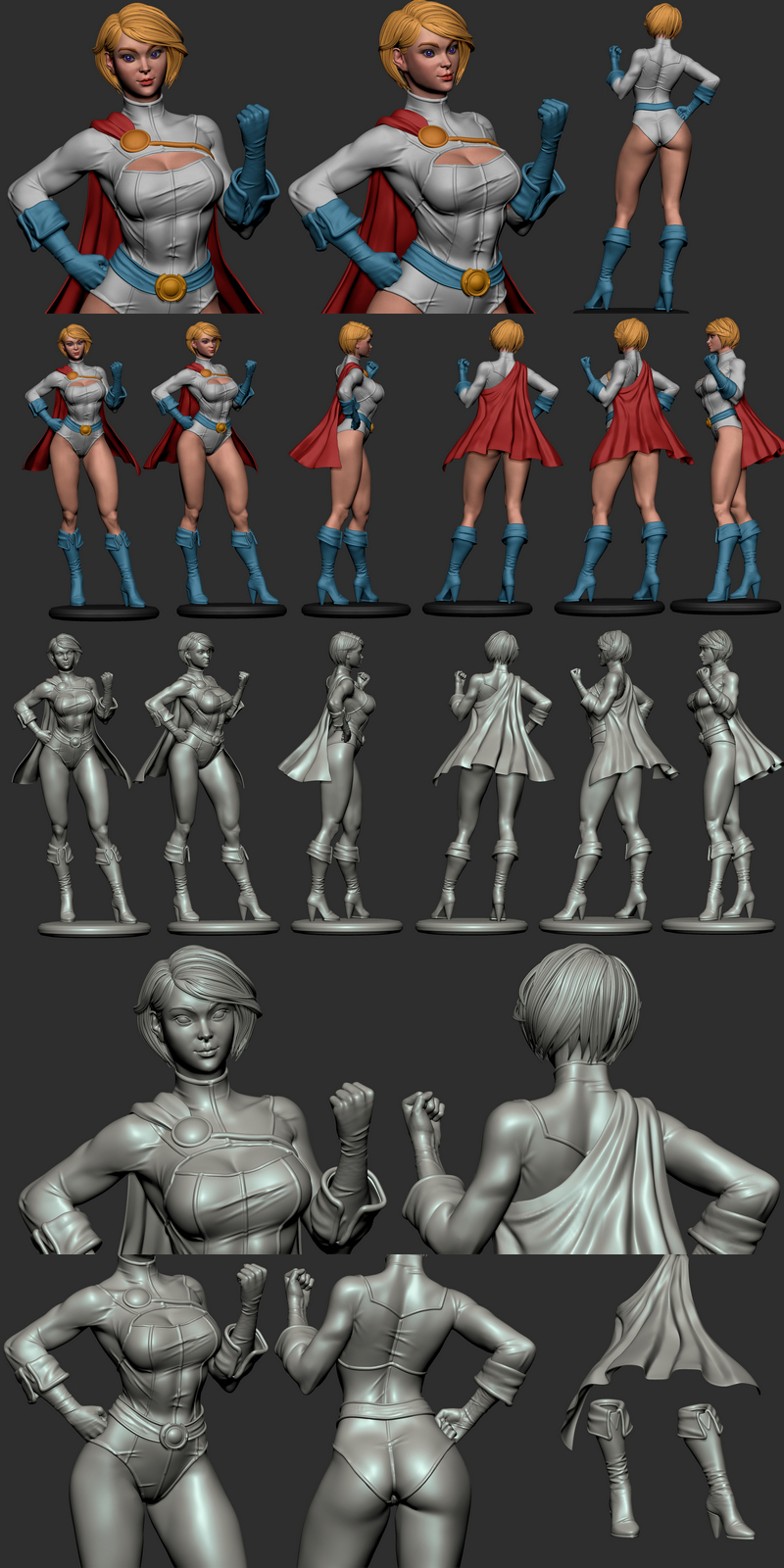 幂能女孩 3D打印模型|Power Girl – 3D Print Model