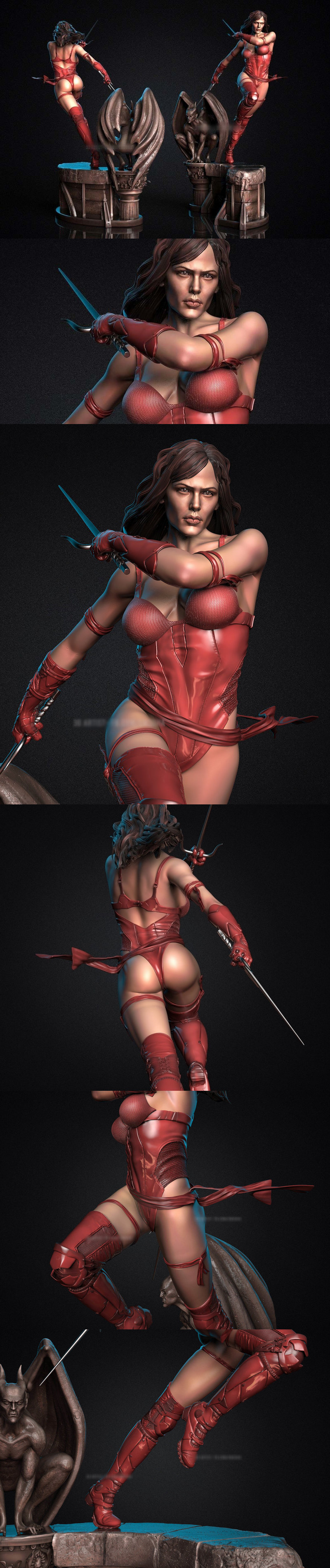 Elektra - 动漫游戏角色3D打印模型|Elektra – 3D Print Model