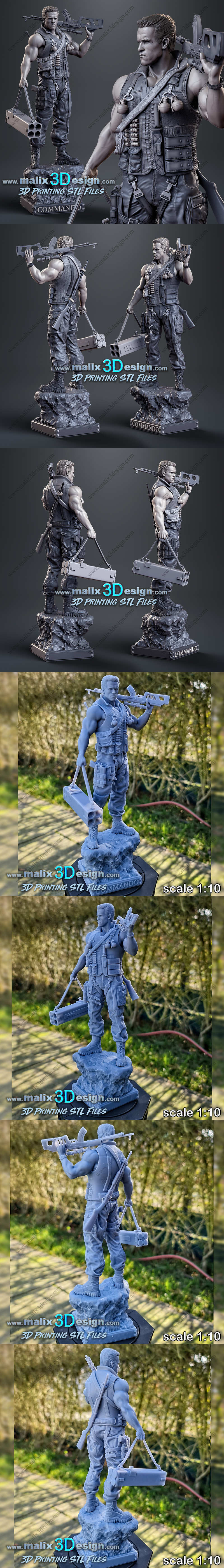 命令形态 - 3D打印模型|Commando – 3D Print Model