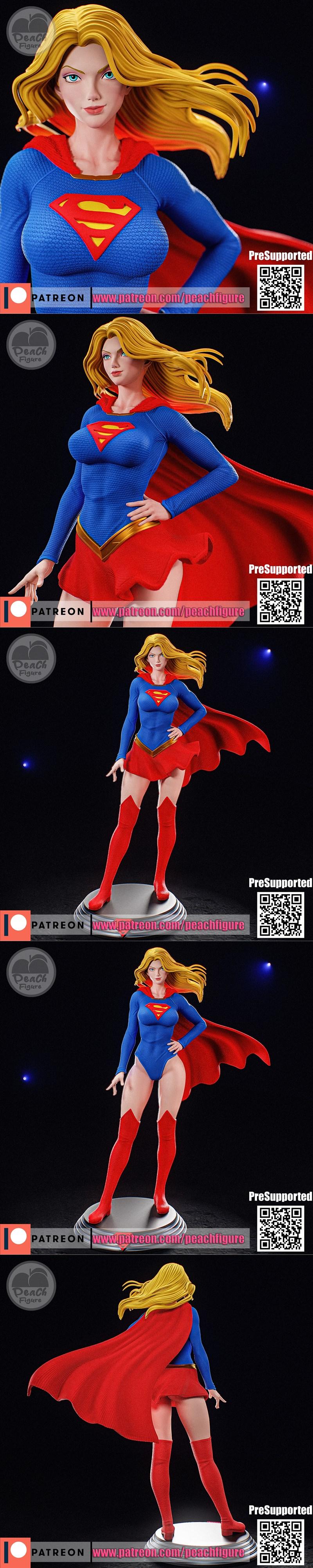 蜜桃造型 - 超女 - 3D打印模型|Peach Figure – Supergirl – 3D Print Model STL