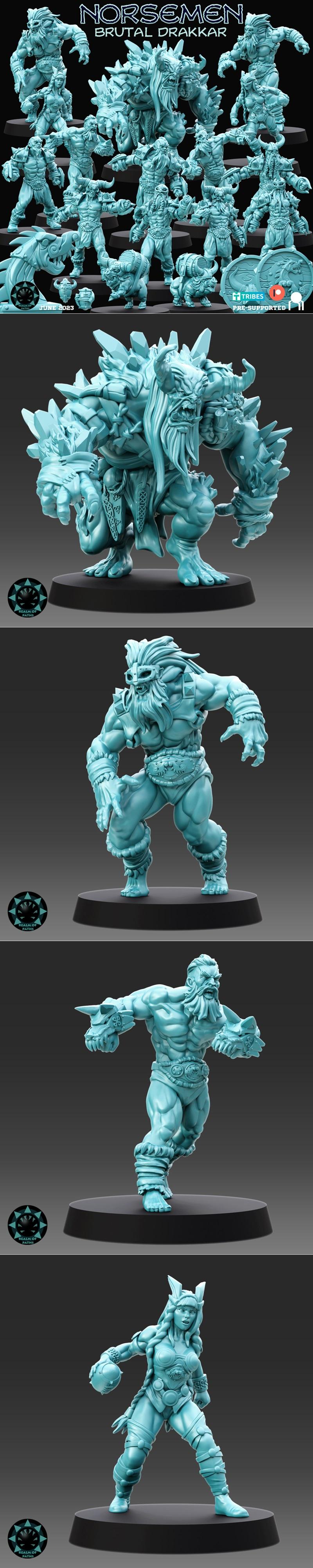 北欧战神·暴怒龙卡·3D打印模型|Realm of Paths – Norsemen – Brutal Drakkar – Fantasy Football – 3D Print Model STL