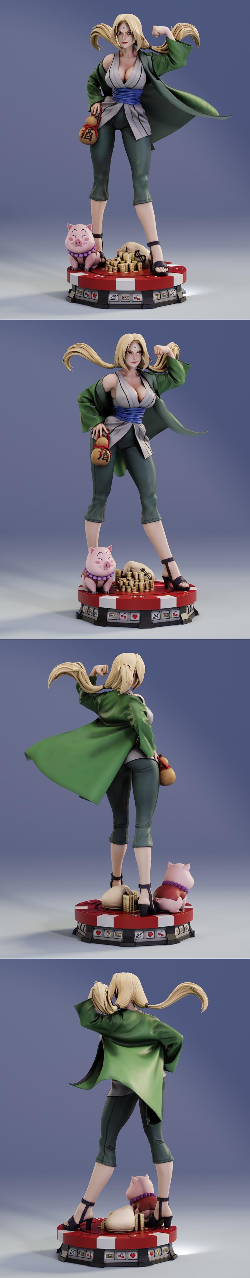 KuGo工作室 三代目火影忍者TSUNADE 3D打印模型|KuGo figures – Tsunade – 3D Print Model STL
