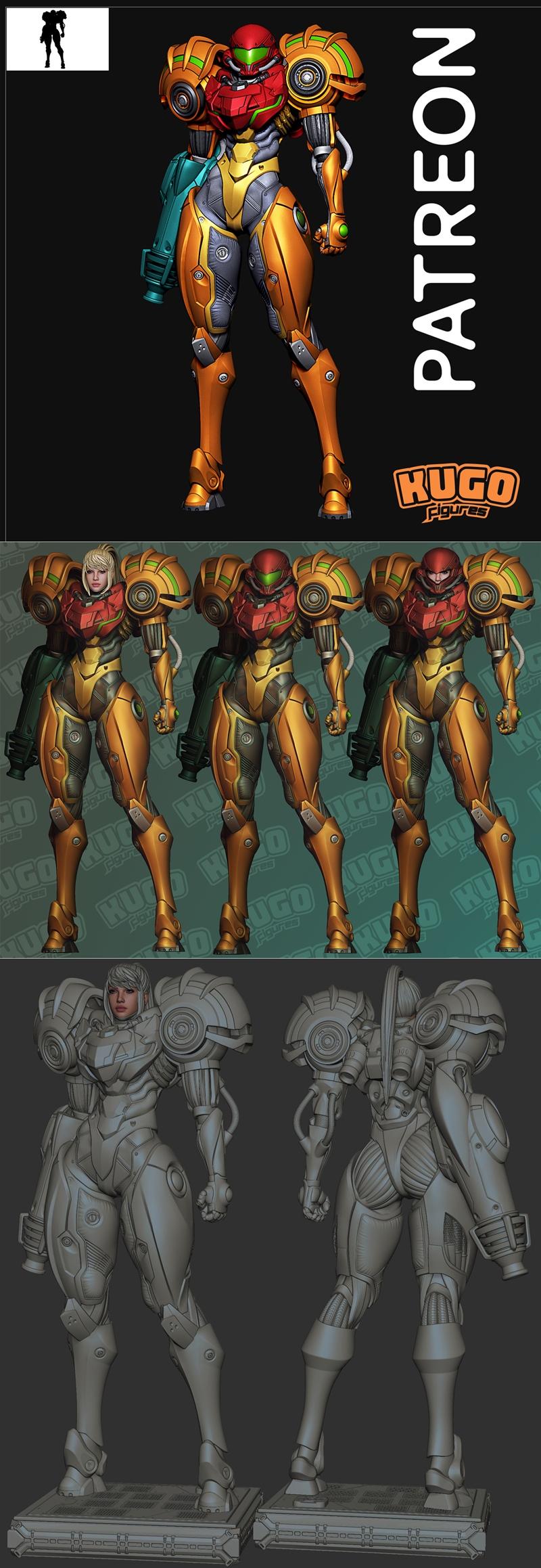 KuGo工作室 Samus 3D打印模型|KuGo figures – Samus – 3D Print Model STL