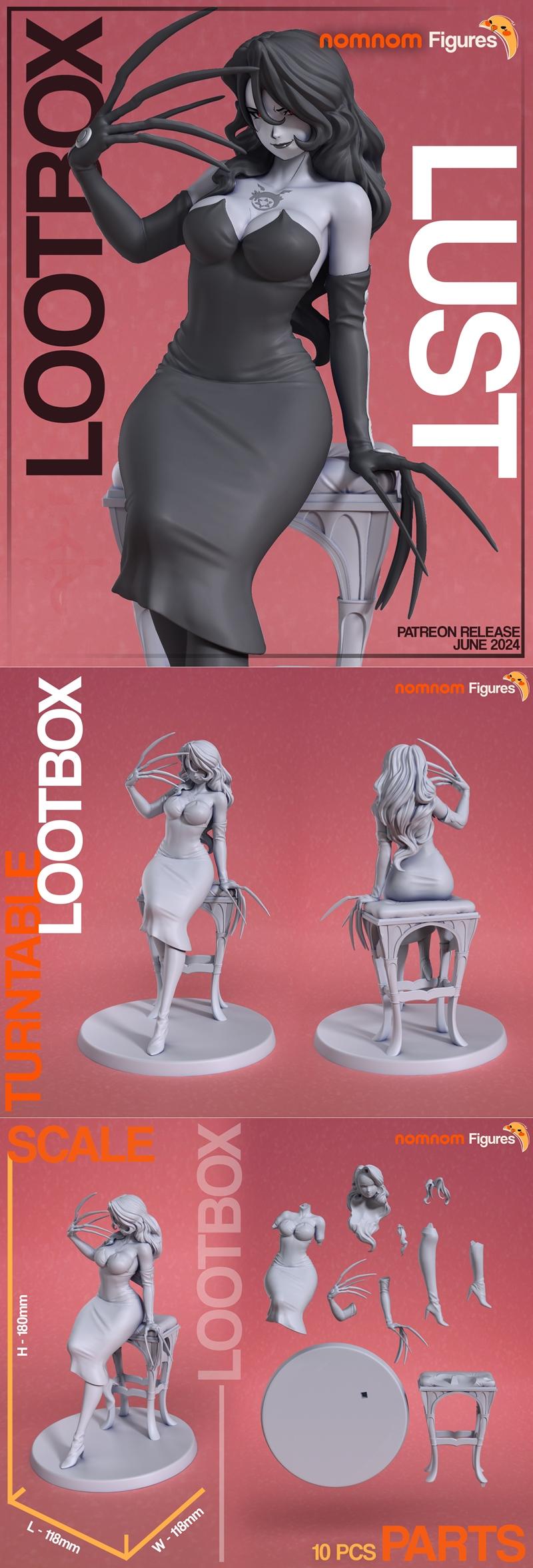 Nomnom Figures - 爱欲 - 3D打印模型|Nomnom Figures – Lust – 3D Print Model STL