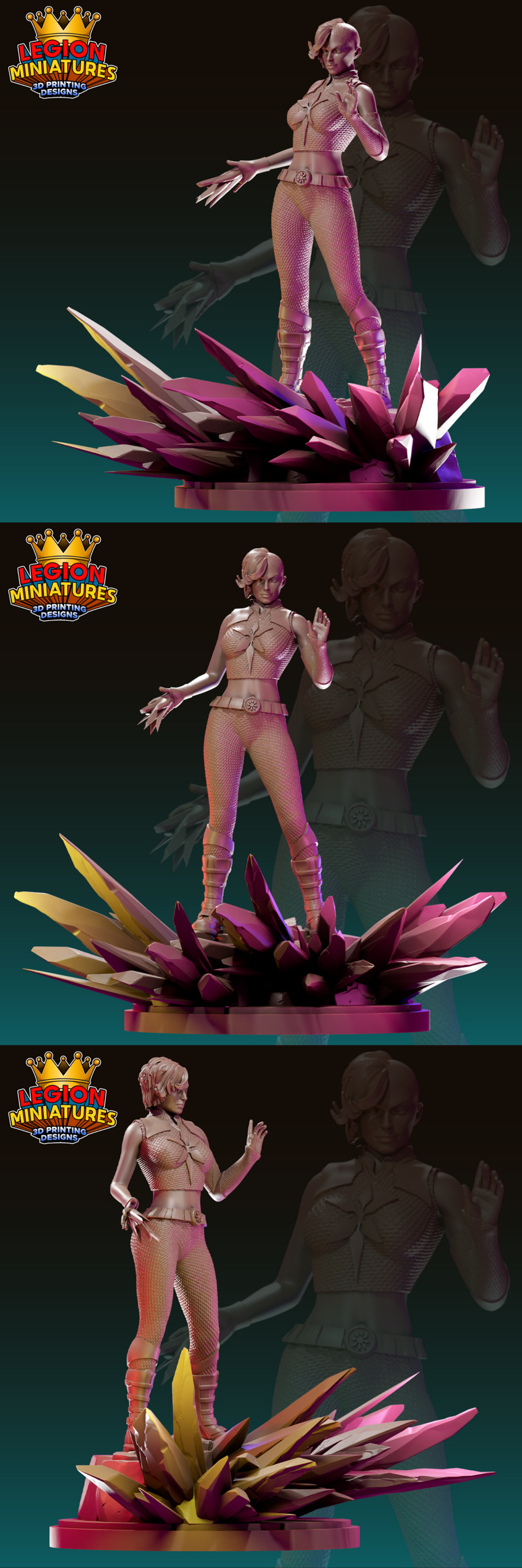legion迷你模型-杀手霜-3D打印雕塑|Legion Miniatures – Killer Frost – 3D Print Model