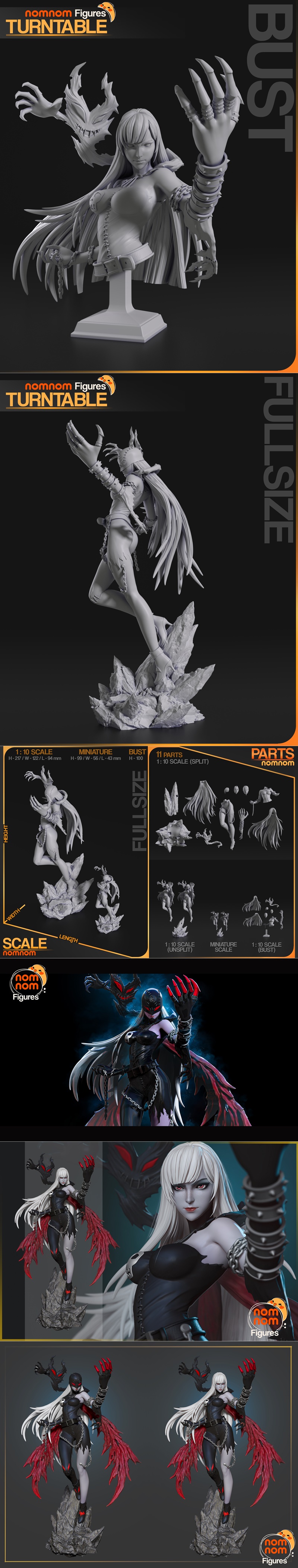 Nomnom figures Lady Devimon 3D打印模型|Nomnom Figures – Lady Devimon – 3D Print Model STL