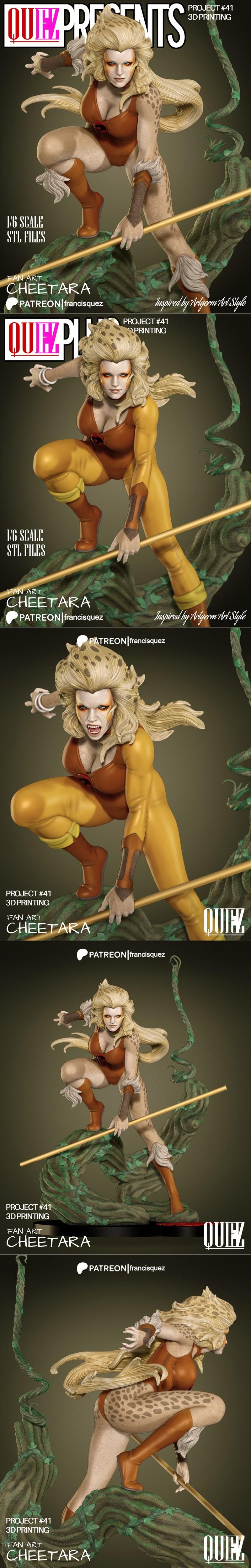 弗朗西斯·奎兹 3D打印模型 铁甲猫|Francis Quez – Cheetara – 3D Print Model STL