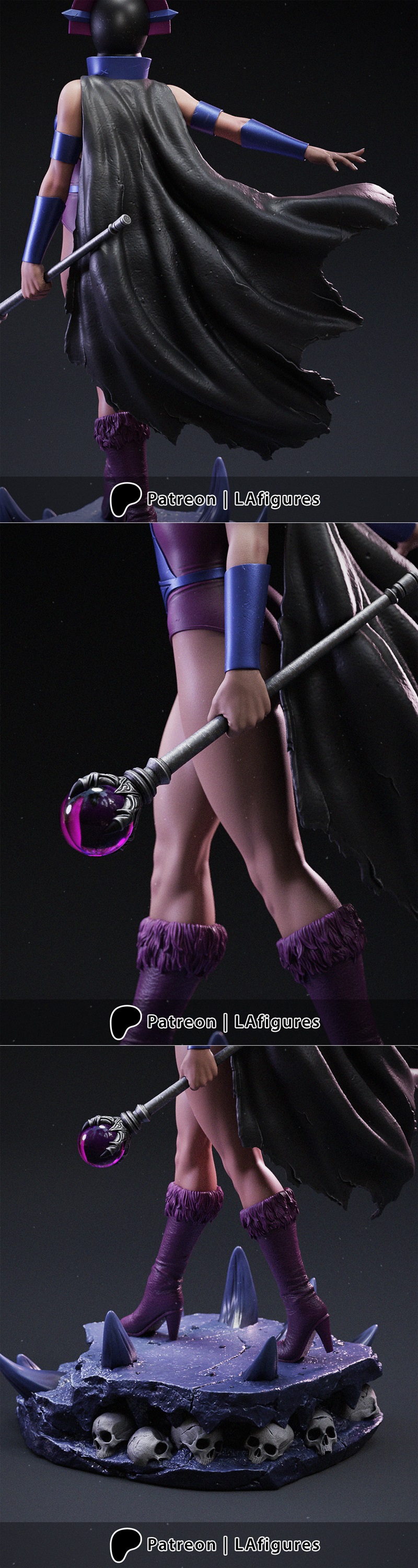 LA人物模型：邪恶琳 MOTU 3D打印雕塑|L.A. Figures – Evil Lyn – MOTU – 3D Print Model STL