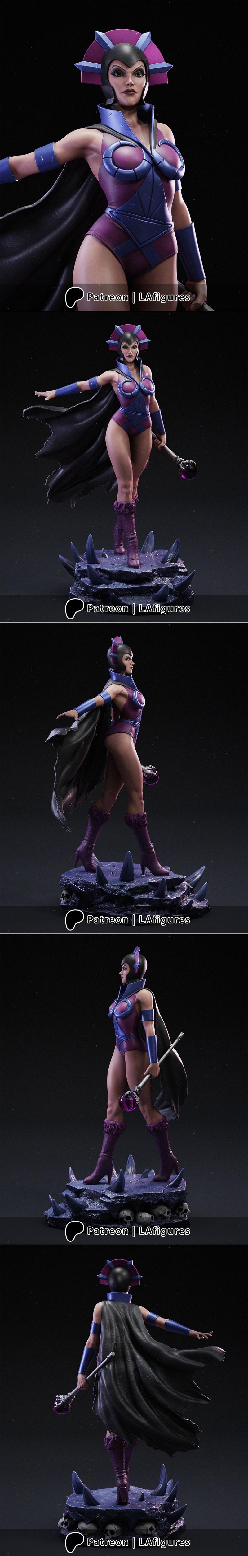 LA人物模型：邪恶琳 MOTU 3D打印雕塑|L.A. Figures – Evil Lyn – MOTU – 3D Print Model STL