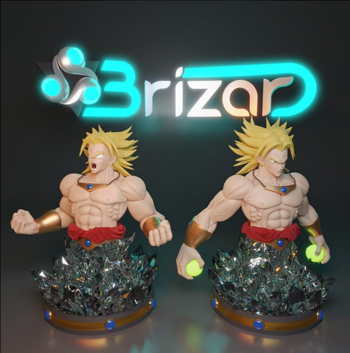 布罗利SSJ1 3D打印模型|Broly SSJ1 Bust – 3D Print Model